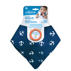 Dr Brown`S Ac124 Bandana előke rágókával, 1 db-os csomag, Anchors (kék, narancssárga rágókával)