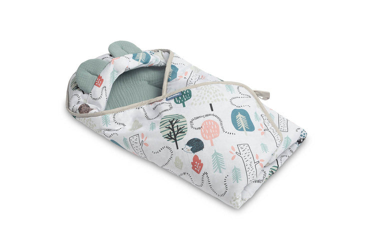 Sensillo Muszlin Mózeskosár Pólya - Smaragdzöld Süni