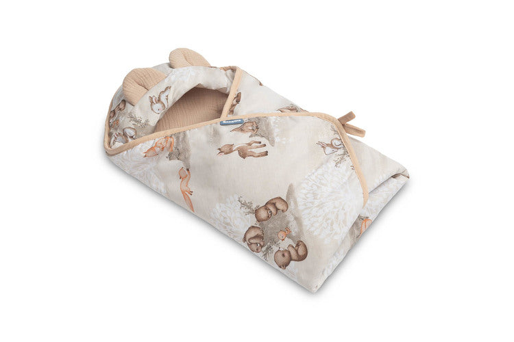 Sensillo Muszlin mózeskosár pólya - Barna Cops