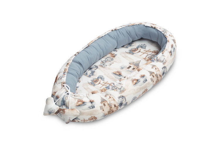 Sensillo Babafészek Muszlin - Sárkányok Farmer + Párna