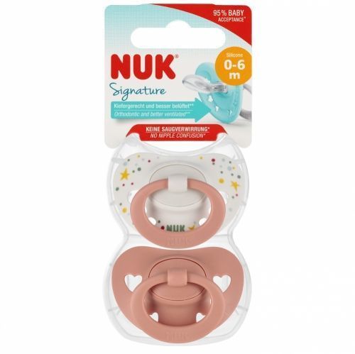 Nuk 7193 Signature szilikon cumi 0-6 2 db/doboz 540799, 175324