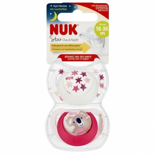 Nuk 1940 Star Day & Night szilikon cumi 18-36 2 db/doboz 539427, 177179