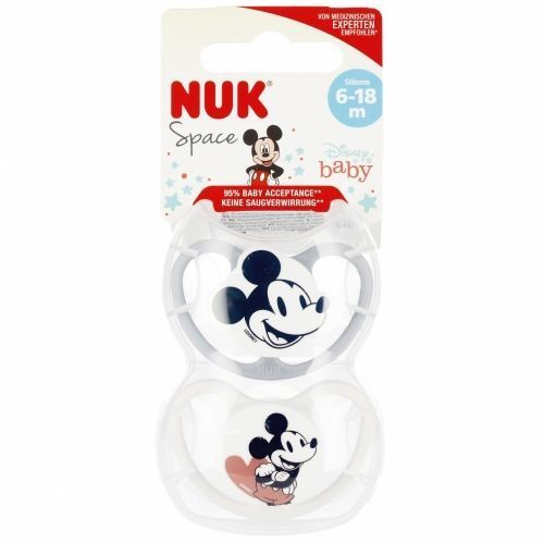 Nuk 9820 Szilikon cumi Űr Mickey egér 6-18 2 db/doboz 529110