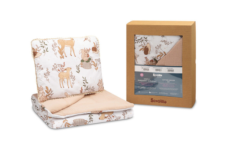 Sensillo Pamut-muszlin szett. A farkas és barátai bézs