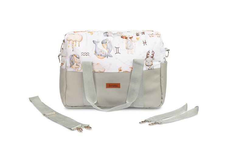 Sensillo Babakocsi táska, öko bőr, csillagjegy, szürke