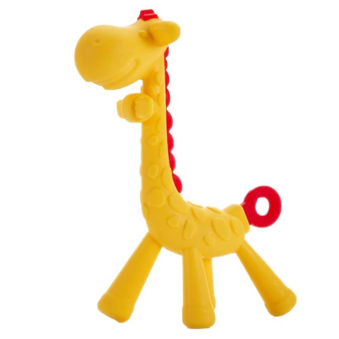 8041 Zsiráf Szilikon Rágókák Sárga-Piros Bl804