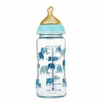 Nuk 443711 Üvegpalack 240 ml hőmérsékletmérővel 0-6 573370,10745122 Türkiz