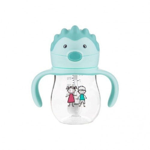 Akuku A0033 Tritan / Kiömlésmentes pohár 250 ml Súlyozott szívószállal és dupla fogantyúval, menta színű